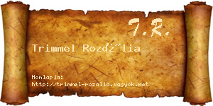Trimmel Rozália névjegykártya